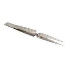 Value Collection - 4-7/8" OAL NAA Reverse Action Tweezers - Long & Strong Point - Exact Tool & Supply