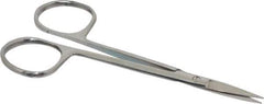 Value Collection - 4" OAL Stainless Steel Iris Scissors - Straight Handle, For General Purpose Use - Exact Tool & Supply