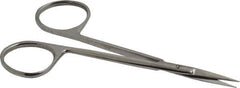 Value Collection - 4-1/2" OAL Stainless Steel Iris Scissors - Straight Handle, For General Purpose Use - Exact Tool & Supply