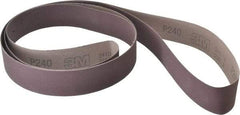 3M - 2" Wide x 132" OAL, 240 Grit, Aluminum Oxide Abrasive Belt - Aluminum Oxide, Very Fine, Coated, X Weighted Cloth Backing, Series 341D - Exact Tool & Supply
