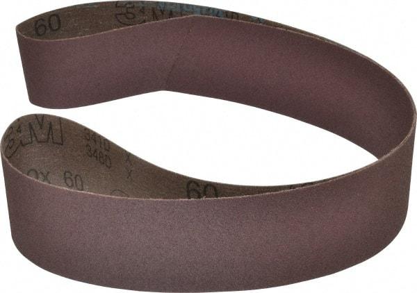 3M - 2-1/2" Wide x 48" OAL, 60 Grit, Aluminum Oxide Abrasive Belt - Aluminum Oxide, Medium, Coated, X Weighted Cloth Backing, Series 341D - Exact Tool & Supply