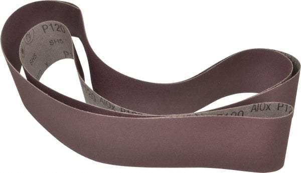 3M - 3" Wide x 132" OAL, 120 Grit, Aluminum Oxide Abrasive Belt - Aluminum Oxide, Fine, Coated, X Weighted Cloth Backing, Series 341D - Exact Tool & Supply