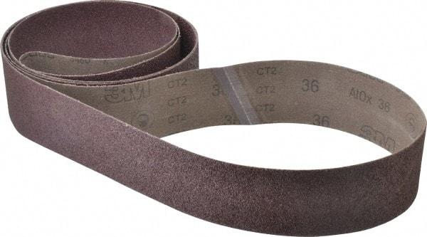 3M - 3" Wide x 132" OAL, 36 Grit, Aluminum Oxide Abrasive Belt - Aluminum Oxide, Very Coarse, Coated, X Weighted Cloth Backing, Series 341D - Exact Tool & Supply
