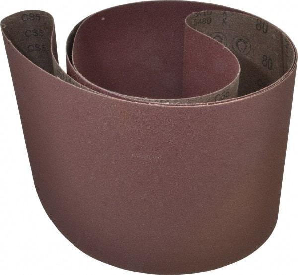 3M - 8" Wide x 107" OAL, 80 Grit, Aluminum Oxide Abrasive Belt - Aluminum Oxide, Medium, Coated, X Weighted Cloth Backing, Series 341D - Exact Tool & Supply