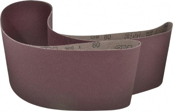 3M - 8" Wide x 107" OAL, 60 Grit, Aluminum Oxide Abrasive Belt - Aluminum Oxide, Medium, Coated, X Weighted Cloth Backing, Series 341D - Exact Tool & Supply