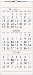AT-A-GLANCE - 7 Sheet, 12 x 27", Wall Calendar - White - Exact Tool & Supply