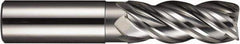 SGS - 1", 4 Flute, Single End, Solid Carbide, 0.03" Corner Radius End Mill - 4" OAL, Right Hand Flute, 1-1/2" LOC, Right Hand Cut - Exact Tool & Supply