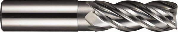 SGS - 1/2", 4 Flute, Single End, Solid Carbide, 0.01" Corner Radius End Mill - 3-1/4" OAL, Right Hand Flute, 1-1/4" LOC, Right Hand Cut - Exact Tool & Supply