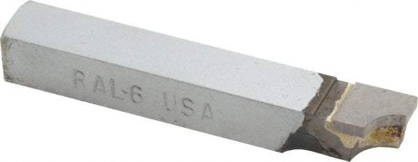Accupro - 2-1/2 Inch Long, 3/16 Inch Radius, Left Hand, Concave, RAL Style Radius Cutting Tool Bit - 3/8 Inch Long Tip, 3/32 Inch Thick, 3/8 Inch Shank Square, Carbide Tip - Exact Tool & Supply