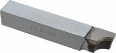 Accupro - 4-1/2 Inch Long, 7/16 Inch Radius, Left Hand, Concave, RAL Style Radius Cutting Tool Bit - 3/4 Inch Long Tip, 3/16 Inch Thick, 3/4 Inch Shank Square, Carbide Tip - Exact Tool & Supply
