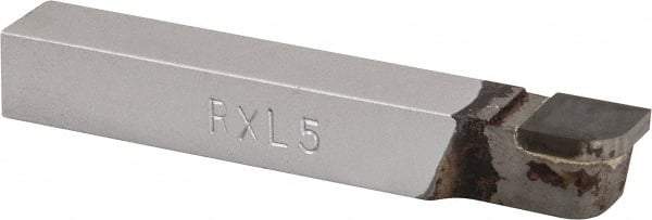 Accupro - 2-1/2 Inch Long, 5/32 Inch Radius, Left Hand, Convex, RXL Style Radius Cutting Tool Bit - 3/8 Inch Long Tip, 3/32 Inch Thick, 3/8 Inch Shank Square, Carbide Tip - Exact Tool & Supply