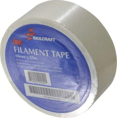 Ability One - 2" x 60 Yd Clear Rubber Adhesive Packaging Tape - Glass Cloth Backing, 12 mil Thick, Series 7510-00 - Exact Tool & Supply