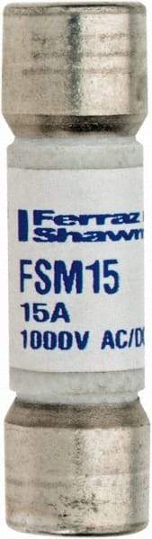 Ferraz Shawmut - 1,000 VAC/VDC, 15 Amp, Fast-Acting Multimeter Fuse - 38mm OAL, 20 at AC/DC kA Rating, 10.3mm Diam - Exact Tool & Supply