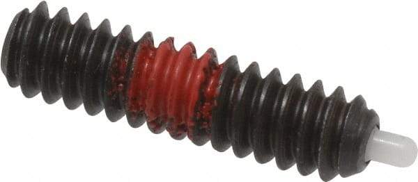 Gibraltar - 6-32, 17/32" Thread Length, 1/16" Plunger Projection, Steel Threaded Spring Plunger - 0.045" Max Plunger Diam, 17/32" Plunger Length, 0.5 Lb Init End Force, 1.5 Lb Final End Force, 1/16" Hex - Exact Tool & Supply