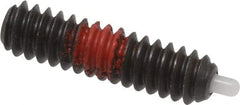 Gibraltar - 6-32, 17/32" Thread Length, 1/16" Plunger Projection, Steel Threaded Spring Plunger - 0.045" Max Plunger Diam, 17/32" Plunger Length, 0.5 Lb Init End Force, 1.5 Lb Final End Force, 1/16" Hex - Exact Tool & Supply