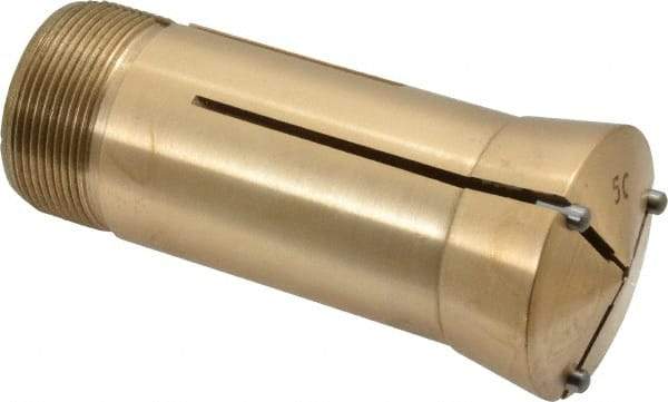 Interstate - 1-1/2 Inch Head Diameter, 0.059 Inch Pilot Hole, 5C Emergency Collet - 3.28" Overall Length, Brass, 0.0032 Inch TIR - Exact Tool & Supply