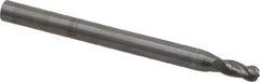 OSG - 3/32" Diam, 3/16" LOC, 4 Flute Solid Carbide Ball End Mill - Uncoated, Single End, 1-1/2" OAL, 1/8" Shank Diam, Spiral Flute - Exact Tool & Supply