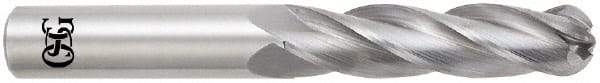 OSG - 1" Diam, 2-1/4" LOC, 4 Flute Solid Carbide Ball End Mill - TiAlN Finish, Single End, 5" OAL, 1" Shank Diam, Spiral Flute - Exact Tool & Supply
