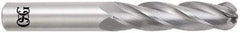 OSG - 1" Diam, 2-1/4" LOC, 4 Flute Solid Carbide Ball End Mill - TiAlN Finish, Single End, 5" OAL, 1" Shank Diam, Spiral Flute - Exact Tool & Supply