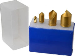 M.A. Ford - 4 Piece, 1/4 to 1" Head Diam, 90° Included Angle, Single End Countersink Set - Exact Tool & Supply