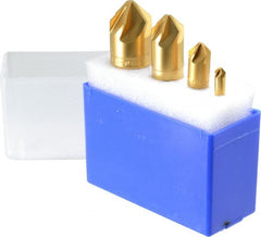 M.A. Ford - 4 Piece, 1/4 to 1" Head Diam, 90° Included Angle, Single End Countersink Set - Exact Tool & Supply