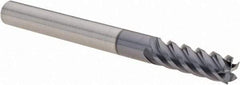 Value Collection - 3/16", 9/16" LOC, 3/16" Shank Diam, 2" OAL, 5 Flute, Solid Carbide Square End Mill - Single End, TiAlN Finish, Spiral Flute, 45° Helix, Right Hand Cut, Right Hand Flute - Exact Tool & Supply