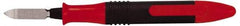 Shaviv - 2 Piece Hand Deburring Tool Set - C42 Blade, Plastic Handle, For Straight Edges, Hole Edges, Hole Back-Edges, Hole Inner Surfaces, Flat Surfaces - Exact Tool & Supply