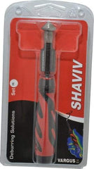 Shaviv - 3 Piece, High Speed Steel Blade, Hand Deburring Tool Set - FR Blade Holder, For Hole Edge - Exact Tool & Supply