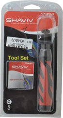 Shaviv - 4 Piece, High Speed Steel Blade, Hand Deburring Tool Set - G Blade Holder, For Slot/Keyway - Exact Tool & Supply