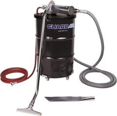 Guardair - 55 Gal Steel Tank, Air Powered Pneumatic Canister Wet/Dry Vacuum - 10 Peak hp, 20' Hose Fitting, Cartridge Filter, Accessories Included - Exact Tool & Supply