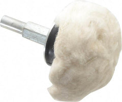 Dico - 2" Diam, 1/4" Shank Diam, Mushroom Shaped Mounted Bob - Hard Density, 2-1/2" Head Length, Wool Felt - Exact Tool & Supply