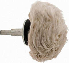 Dico - 3" Diam, 1/4" Shank Diam, Mushroom Shaped Mounted Bob - Medium Density, 2-1/2" Head Length, Wool Felt - Exact Tool & Supply