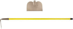 Ampco - 6-1/8" High x 11-1/2" Wide Square Aluminum Bronze Hoe - 55" Long Fiberglass Straight Handle, No Step - Exact Tool & Supply