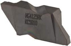 Kennametal - 4125NG K Grade KC5010, 3.18mm Cutting Width Carbide Grooving Insert - 3.81mm Max Depth of Cut, Right Hand, 0.19mm Corner Radius, TiAlN Finish - Exact Tool & Supply