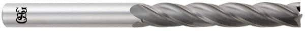 OSG - 5/8", 2" LOC, 5/8" Shank Diam, 6" OAL, 4 Flute, Solid Carbide Square End Mill - Single End, TiCN Finish, Spiral Flute, 30° Helix, Centercutting, Right Hand Cut, Right Hand Flute, Series 484 - Exact Tool & Supply