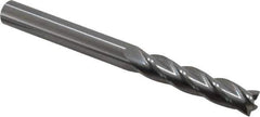 OSG - 3/8", 1-3/4" LOC, 3/8" Shank Diam, 4" OAL, 4 Flute, Solid Carbide Square End Mill - Single End, Uncoated, Spiral Flute, 30° Helix, Centercutting, Right Hand Cut, Right Hand Flute, Series 484 - Exact Tool & Supply