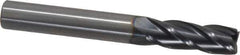 OSG - 3/8", 1-1/8" LOC, 3/8" Shank Diam, 3" OAL, 4 Flute, Solid Carbide Square End Mill - Single End, TiAlN Finish, Spiral Flute, 30° Helix, Centercutting, Right Hand Cut, Right Hand Flute, Series 464 - Exact Tool & Supply