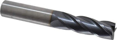 OSG - 3/4", 2-1/4" LOC, 3/4" Shank Diam, 5" OAL, 4 Flute, Solid Carbide Square End Mill - Single End, TiAlN Finish, Spiral Flute, 30° Helix, Centercutting, Right Hand Cut, Right Hand Flute, Series 464 - Exact Tool & Supply