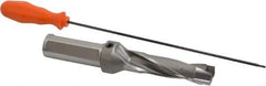 Kennametal - 26.59 to 27.09mm Diam, 3xD, 84.07mm Max Depth, 1-1/4" Shank Diam, 117.09mm Flute, 222.25mm OAL, Replaceable Tip Drill - KSEM1047 Insert, 6 Seat Size, Series KSEM - Exact Tool & Supply