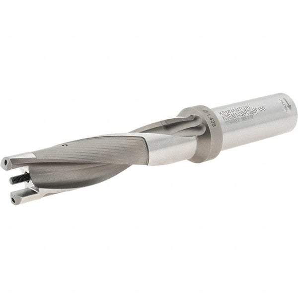 Kennametal - 36.53 to 37.51mm Diam, 3xD, 111mm Max Depth, 1-1/2" Shank Diam, 171.96mm Flute, 285.75mm OAL, Replaceable Tip Drill - KSEM1438 Insert, 10 Seat Size, Series KSEM - Exact Tool & Supply