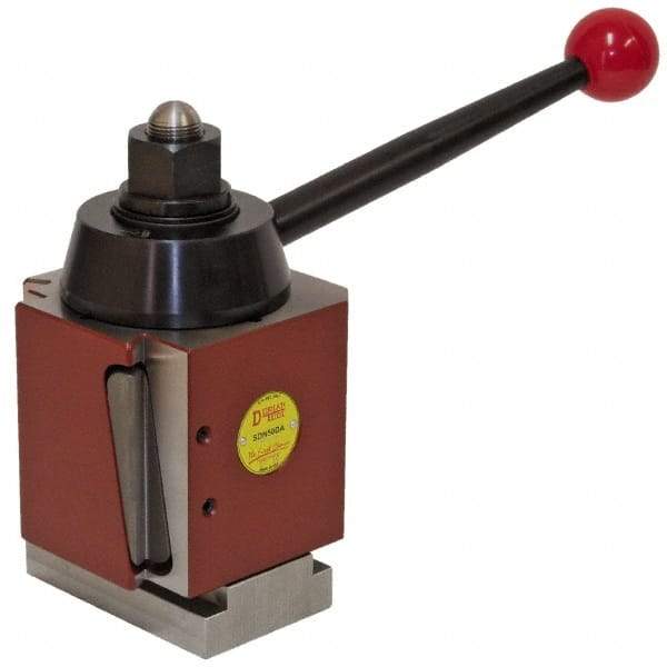 Dorian Tool - 17 to 32 Inch Lathe Swing, Wedge Type Quick Change Tool Post - 7-3/8 Inch Tool Post Height, Series DA, 2 to 3-3/8 Inch Centerline Height Range, 8-1/2 Inch Overall Height - Exact Tool & Supply