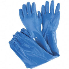 North - Chemical Resistant Gloves - SZ 9 26" BLU 1/PR NITRI-KNIT NITRILE GLOVE - Exact Tool & Supply