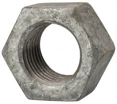 Value Collection - 2 - 4-1/2 UNC Steel Right Hand Hex Nut - 3" Across Flats, 1-23/32" High, Hot Dipped Galvanized Finish - Exact Tool & Supply