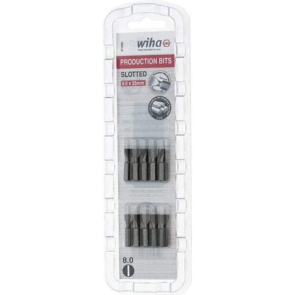 Wiha - Slotted Screwdriver Bits Reversible: NonReversible Blade Width (Inch): 5/16 - Exact Tool & Supply