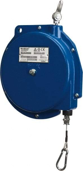 Aero-Motive - 15 Lb Load Capacity, 8' Travel Distance, Tool Balancer - Steel Cable, Cast Aluminum Housing, Tension Adjustment, Locking Mechanism - Exact Tool & Supply