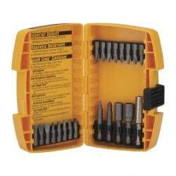 DeWALT - 21 Piece, Screwdriver Bit Set - #1, #2 & #3 Phillips, #1, #2 & #3 Square Recess, #6, #8 & #10 Slotted - Exact Tool & Supply
