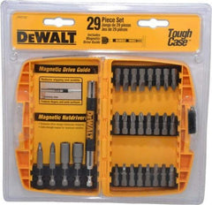 DeWALT - 29 Piece, Screwdriver Bit Set - #1, #2 & #3 Phillips, #1, #2 & #3 Square Recess, #6, #8 & #10 Slotted - Exact Tool & Supply