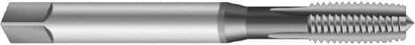 Emuge - 1-1/2 - 8 UNS 2BX 4 Flute Nitride Finish Cobalt Straight Flute Machine Tap - Modified Bottoming, Right Hand Thread, 7.874" OAL, 1.654" Thread Length, Oversize - Exact Tool & Supply