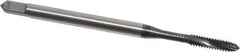 Emuge - #4-40 UNC 2 Flute 2BX Modified Bottoming Spiral Flute Tap - Cobalt, Oxide Finish, 2.205" OAL, Right Hand Flute, Right Hand Thread, Series Rekord D-Ti - Exact Tool & Supply
