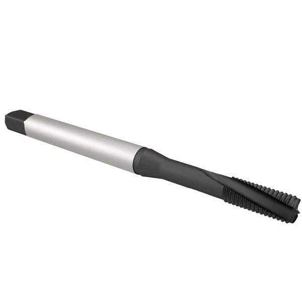 Emuge - 1/4-20 UNC 3 Flute 2BX Modified Bottoming Spiral Flute Tap - Cobalt, Oxide Finish, 3.15" OAL, Right Hand Flute, Right Hand Thread, Series Rekord D-Ti - Exact Tool & Supply